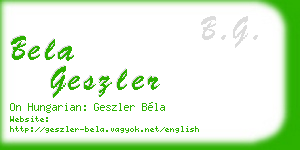 bela geszler business card